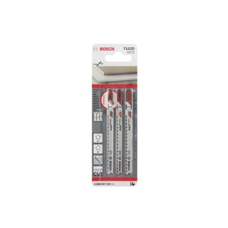 2608667520 Segueta Bosch T102D Clean for PP blister con 3 unidades