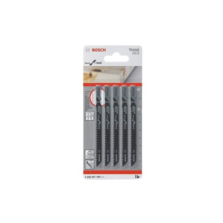 2608667300 Segueta Bosch T111C Basic for wood blister con 5 unidades