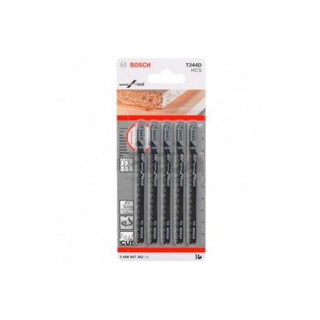 2608667302 Hoja de calar Bosch T244D Speed for wood 100.4mm 5 und