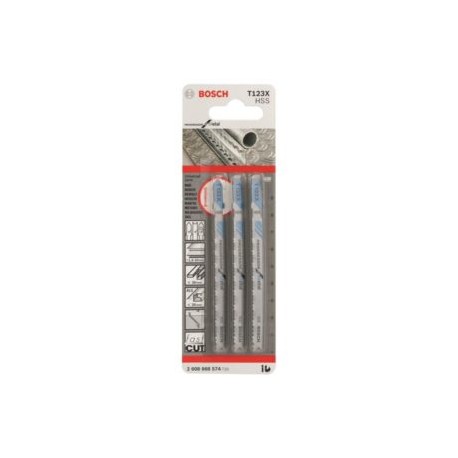 2608668574 Segueta Bosch T123X Progressor for metal blister con 3 unidades